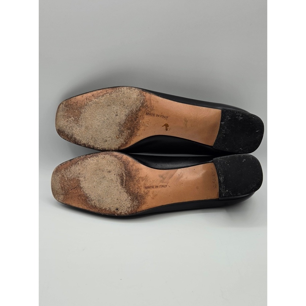 Salvatore Ferragamo Gancini Women's Pumps 8.5 B Black Leather Gold Buckle Italy - Picture 7 of 14